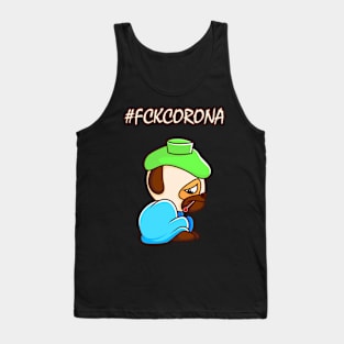 #FCKCORONA - Sad and ill little Pug Tank Top